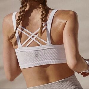 FREE PEOPLE | ✨NEW✨ Happiness Runs Strappy Back Crop Tank in White